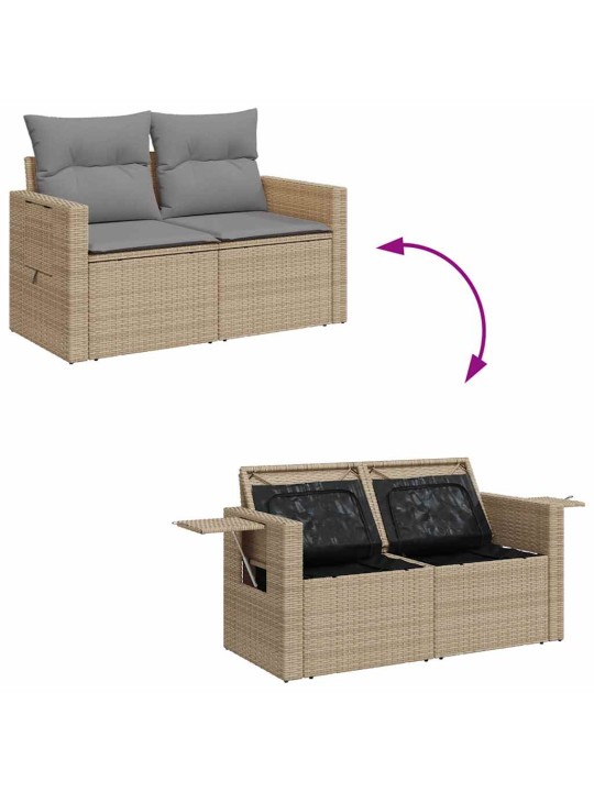 6-OSALINE AIADIIVANI KOMPLEKT PATJADEGA, BEEŽ, ROTANG/AKAATSIA