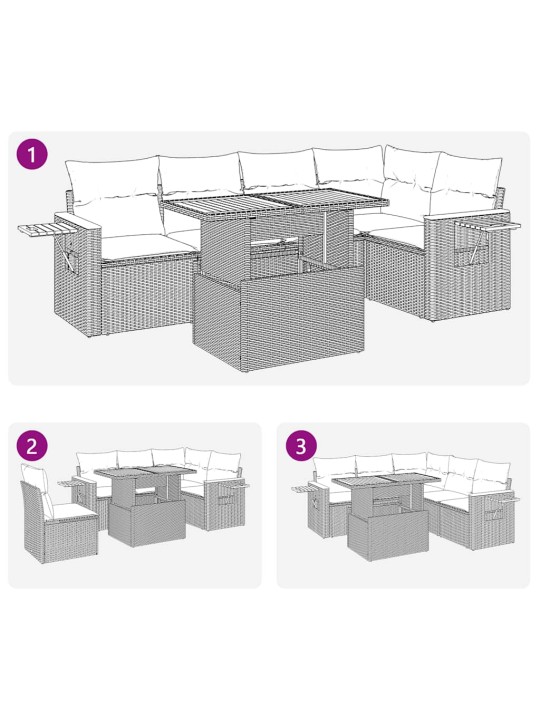 6-OSALINE AIADIIVANI KOMPLEKT PATJADEGA, MUST, ROTANG/AKAATSIA