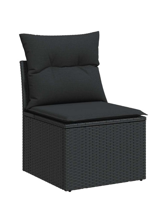 7-OSALINE AIADIIVANI KOMPLEKT PATJADEGA, MUST, ROTANG/AKAATSIA