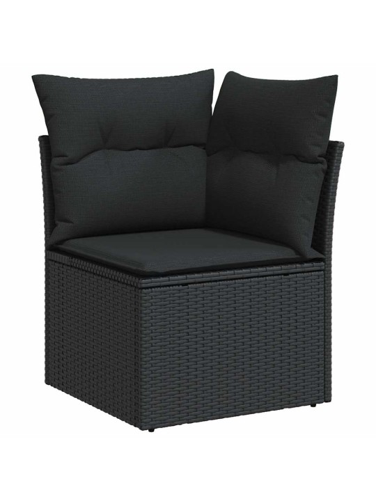 7-OSALINE AIADIIVANI KOMPLEKT PATJADEGA, MUST, ROTANG/AKAATSIA