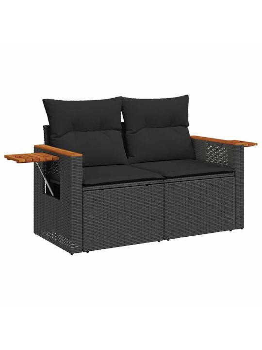 7-OSALINE AIADIIVANI KOMPLEKT PATJADEGA, MUST, ROTANG/AKAATSIA