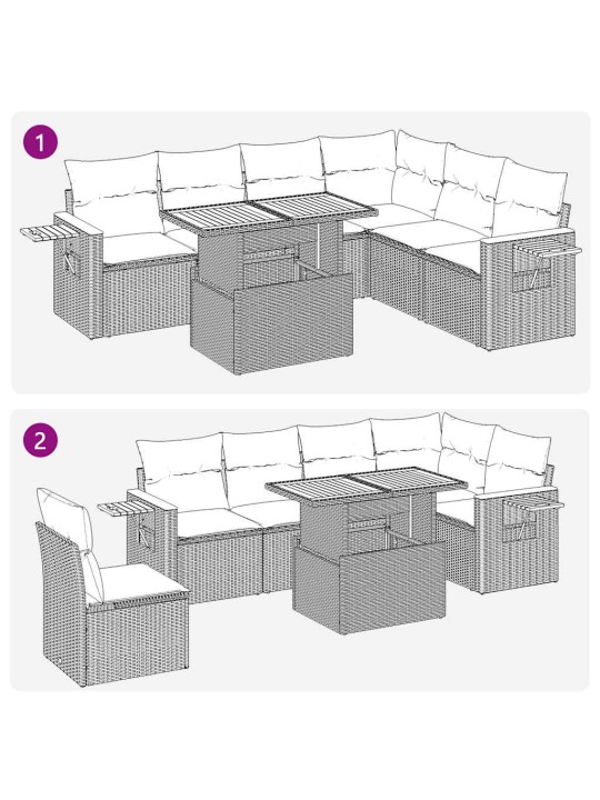 7-OSALINE AIADIIVANI KOMPLEKT PATJADEGA, MUST, ROTANG/AKAATSIA
