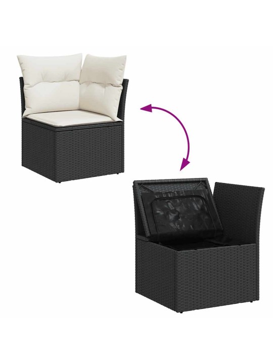 7-OSALINE AIADIIVANI KOMPLEKT PATJADEGA, MUST, ROTANG/AKAATSIA
