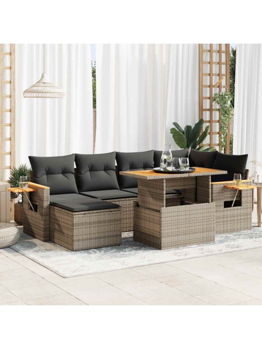 7-OSALINE AIADIIVANI KOMPLEKT PATJADEGA, HALL, ROTANG/AKAATSIA