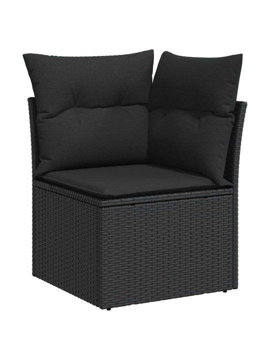 8-OSALINE AIADIIVANI KOMPLEKT PATJADEGA, MUST, ROTANG/AKAATSIA