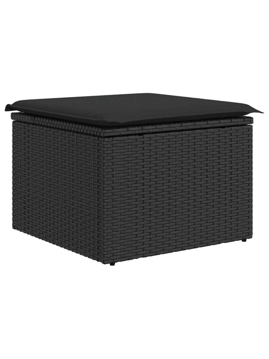 8-OSALINE AIADIIVANI KOMPLEKT PATJADEGA, MUST, ROTANG/AKAATSIA