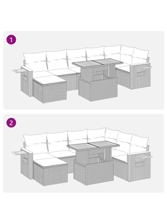 8-OSALINE AIADIIVANI KOMPLEKT PATJADEGA, MUST, ROTANG/AKAATSIA