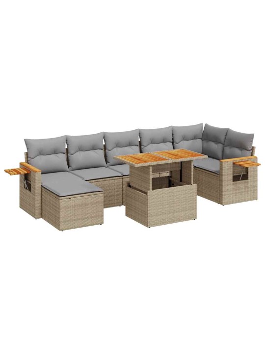 8-OSALINE AIADIIVANI KOMPLEKT PATJADEGA, BEEŽ, ROTANG/AKAATSIA
