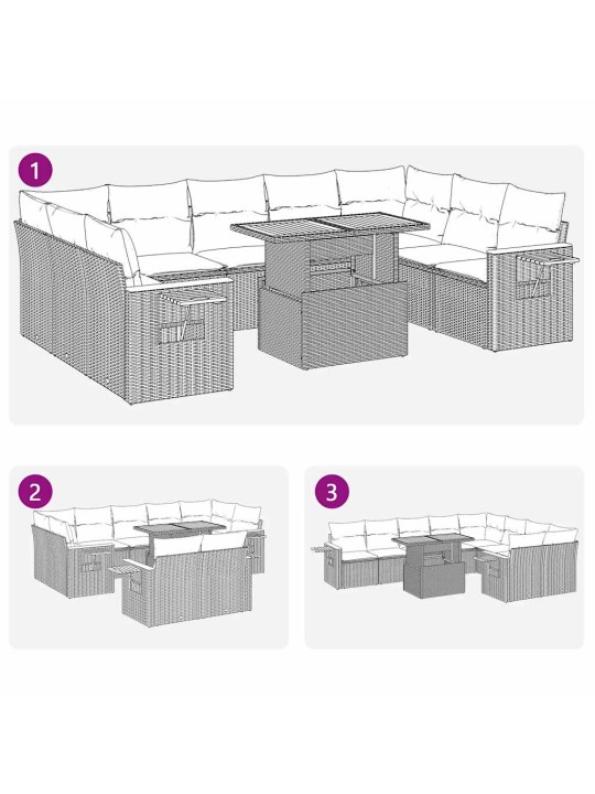 10-OSALINE AIADIIVANI KOMPLEKT PATJADEGA, MUST, ROTANG/AKAATSIA