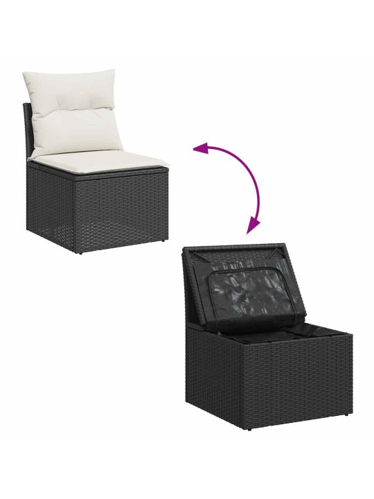 10-OSALINE AIADIIVANI KOMPLEKT PATJADEGA, MUST, ROTANG/AKAATSIA