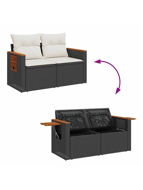 10-OSALINE AIADIIVANI KOMPLEKT PATJADEGA, MUST, ROTANG/AKAATSIA