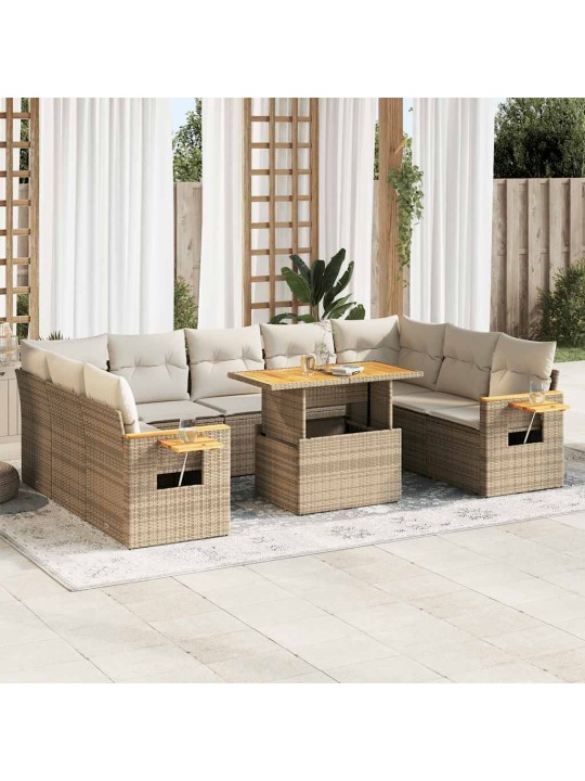 10-OSALINE AIADIIVANI KOMPLEKT PATJADEGA, BEEŽ, ROTANG/AKAATSIA