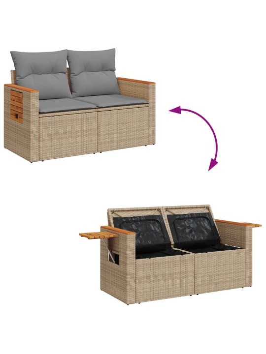 10-OSALINE AIADIIVANI KOMPLEKT PATJADEGA, BEEŽ, ROTANG/AKAATSIA