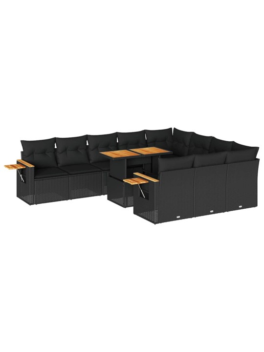 11-OSALINE AIADIIVANI KOMPLEKT PATJADEGA, MUST, ROTANG/AKAATSIA