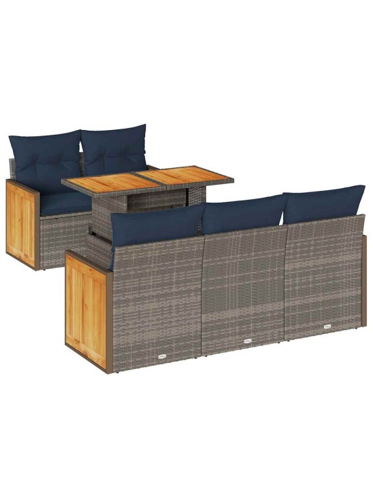 6-OSALINE AIADIIVANI KOMPLEKT PATJADEGA, HALL, ROTANG/AKAATSIA