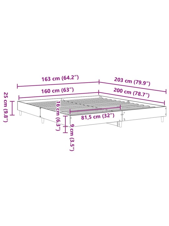 VOODIRAAM ILMA MADRATSITA, VALGE 160X200 CM EHITUSPUIT