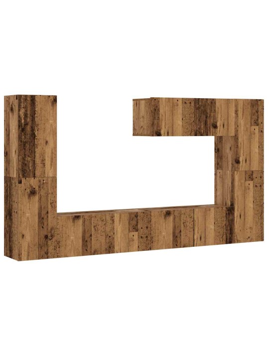 7-OSALINE SEINALE PAIGALDATAV TELERIKAPI KOMPLEKT OLD WOOD
