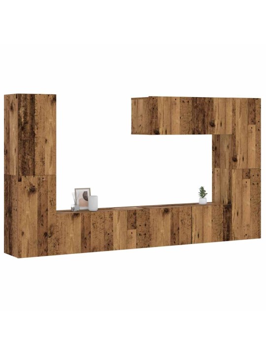 7-OSALINE SEINALE PAIGALDATAV TELERIKAPI KOMPLEKT OLD WOOD