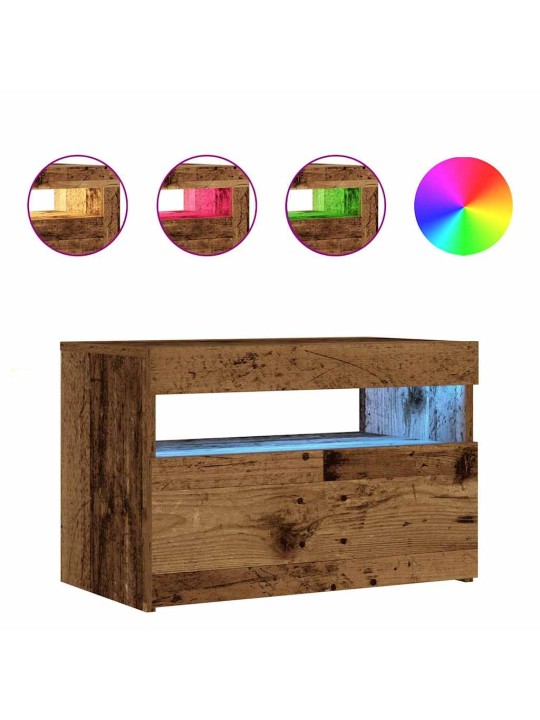 LED-VALGUSTITEGA ÖÖKAPP VANA PUIT 60X35X40 CM INSENERPUIT