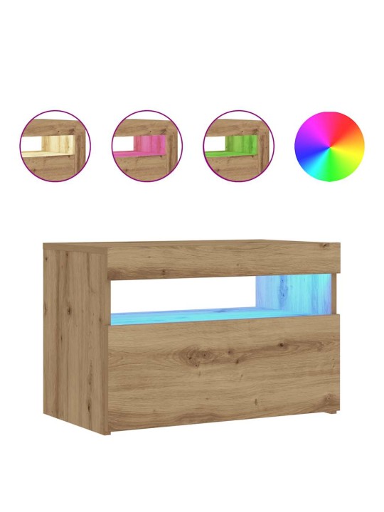 LED-VALGUSTITEGA ÖÖKAPP ARTISAN TAMM 60X35X40 CM