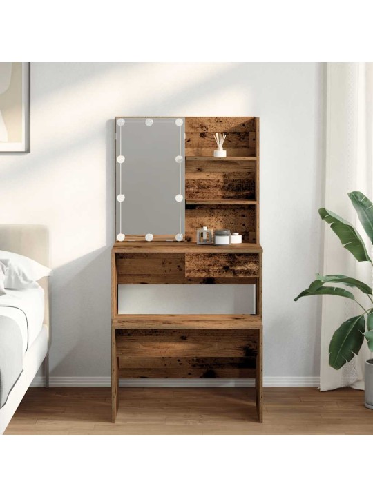 TUALETTLAUA KOMPLEKT LED VANA PUIDUGA