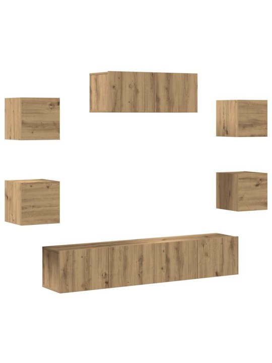 7-OSALINE TELERIKAPI KOMPLEKT SEINALE KINNITATAV ARTISAN OAK
