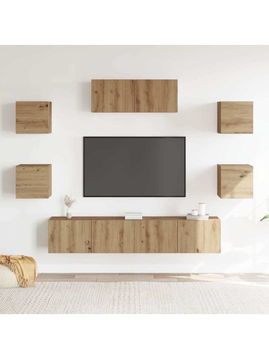 7-OSALINE TELERIKAPI KOMPLEKT SEINALE KINNITATAV ARTISAN OAK
