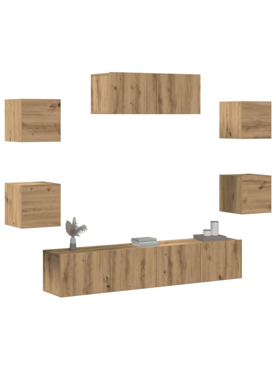 7-OSALINE TELERIKAPI KOMPLEKT SEINALE KINNITATAV ARTISAN OAK