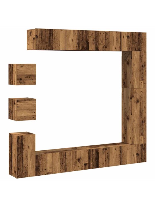 9-osaline telerikapi komplekt seinale kinnitatav old wood