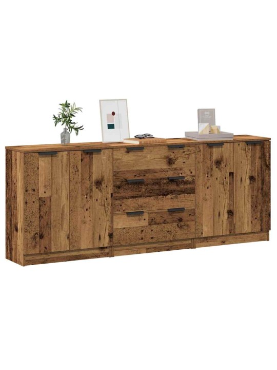 PUHVETKAPID 3 TK VANA PUIT 60X30X70 CM ENGINEERED WOOD