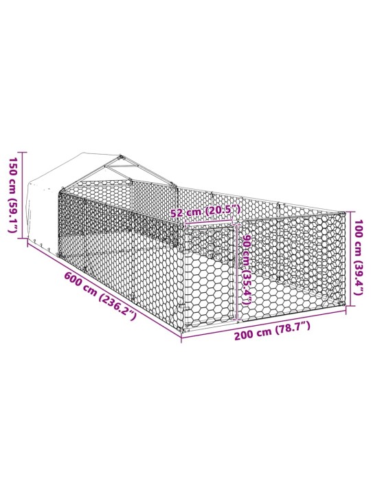 OUTDOOR DOG KENNEL RUN 6X2X1,5 M TSINGITUD TERASEGA