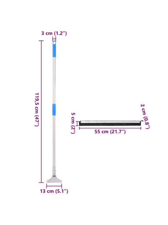 Põrandakaabits 5 tk, 55x119,5 cm, teras ja kumm