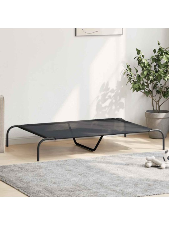 KÕRGENDATUD KOERAVOODI MUST 130X80X20 CM TEKSTIILIST TERASEST