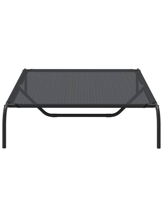 KÕRGENDATUD KOERAVOODI MUST 130X80X20 CM TEKSTIILIST TERASEST