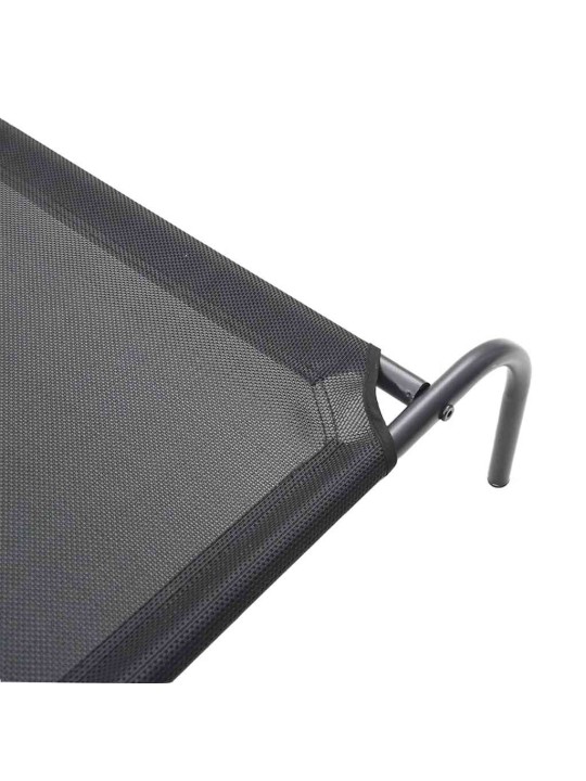 KÕRGENDATUD KOERAVOODI MUST 130X80X20 CM TEKSTIILIST TERASEST