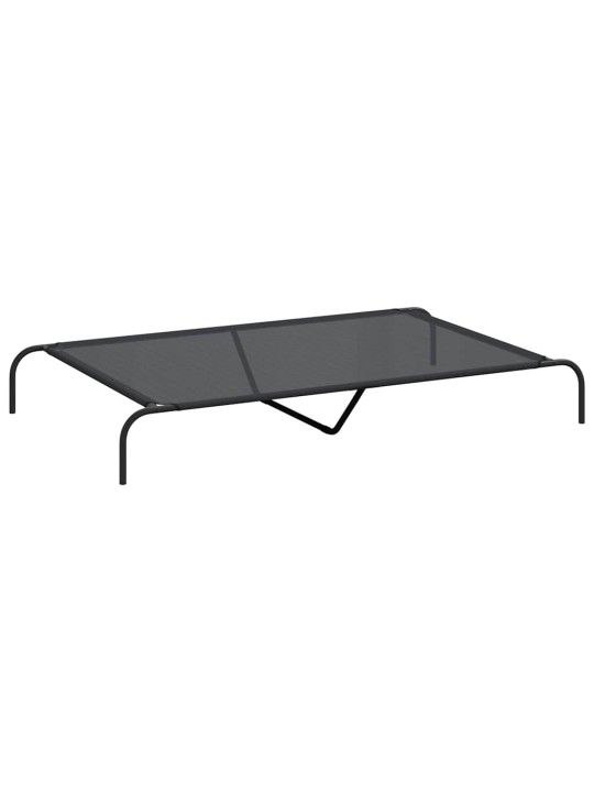 KÕRGENDATUD KOERAVOODI MUST 150X90X20 CM TEKSTIILIST TERASEST