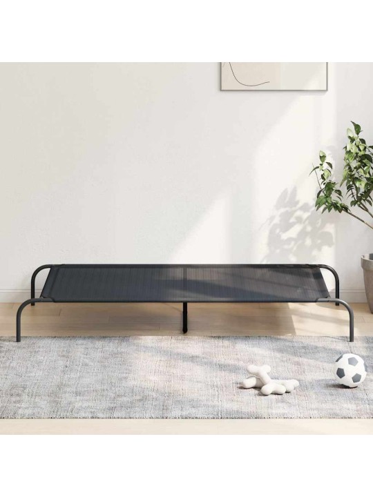 KÕRGENDATUD KOERAVOODI MUST 150X90X20 CM TEKSTIILIST TERASEST