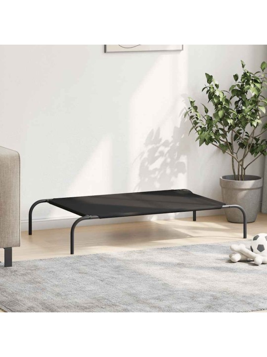 KÕRGENDATUD KOERAVOODI MUST 110X65X20 CM OXFORDI KANGAS TERAS