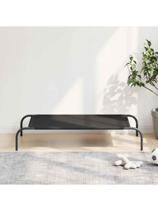KÕRGENDATUD KOERAVOODI MUST 110X65X20 CM OXFORDI KANGAS TERAS