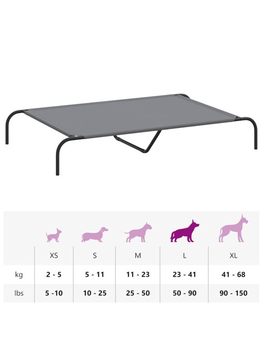 KÕRGENDATUD KOERA VOODI HALL 130X80X20 CM OXFORDI KANGAS TERAS