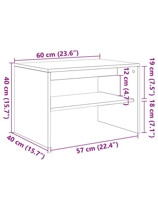 TELERIKAPP MUST TAMM 60X40X40 CM ENGINEERED WOOD