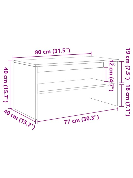 TELERIKAPP MUST TAMM 80X40X40 CM ENGINEERED WOOD
