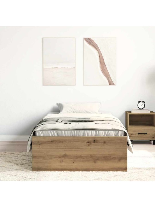 VOODIRAAM ILMA MADRATSITA, KÄSITÖÖTAMM 75X190 CM, TEHISPUIT