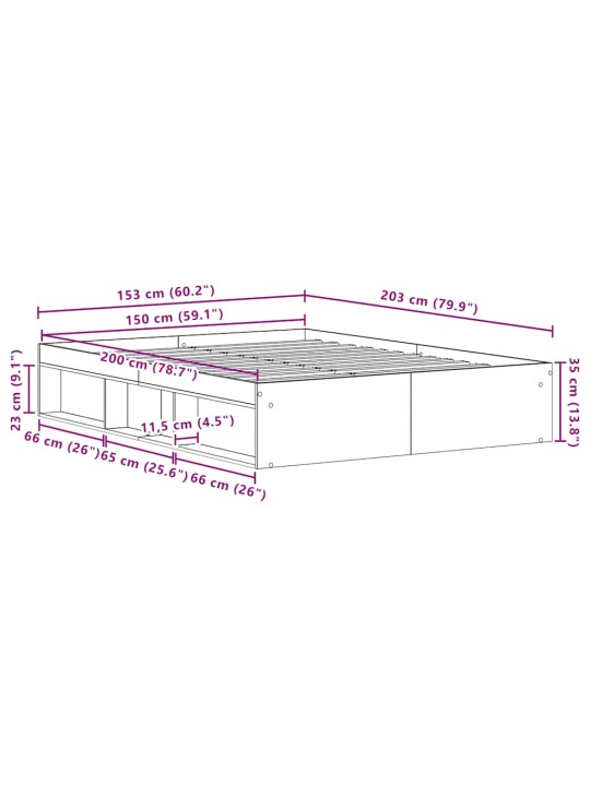 VOODIRAAM ILMA MADRATSITA MUST TAMM 150X200 CM TEHISPUIT