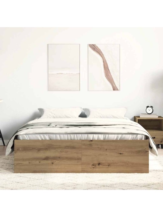 VOODIRAAM ILMA MADRATSITA, KÄSITÖÖTAMM 135X190 CM, TEHISPUIT