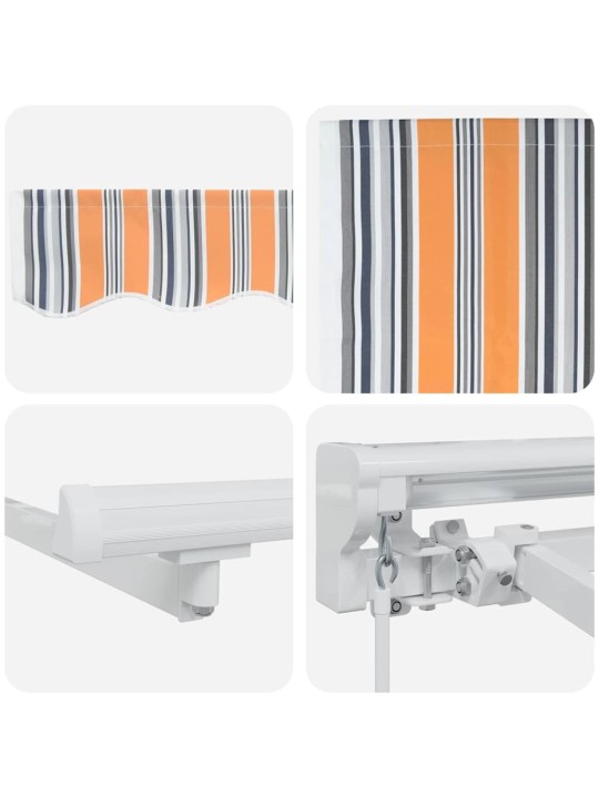 Sissetõmmatav varikatus mitmevärviline triip 250x200 cm