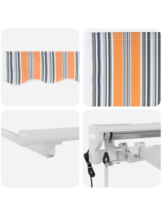 Sissetõmmatav varikatus mitmevärviline triip 250x200 cm