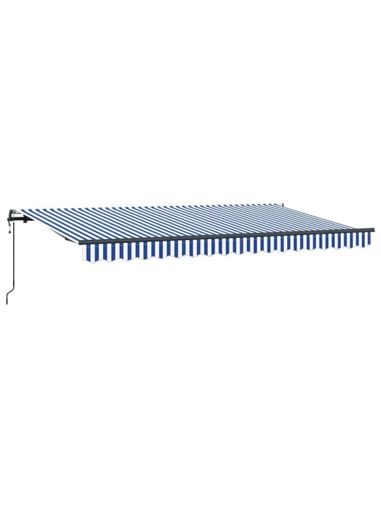 Sissetõmmatav varikatus sinine, valge 350 x 200 cm