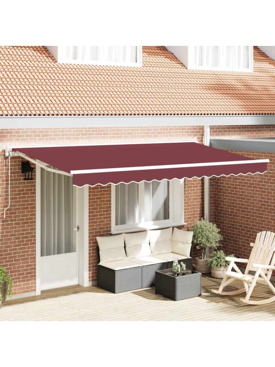 Sissetõmmatav varikatus veinipunane 350x200 cm kiud