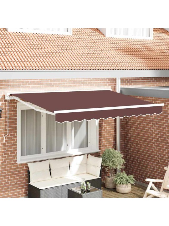 Sissetõmmatav varikatus pruun 350x200 cm kangas